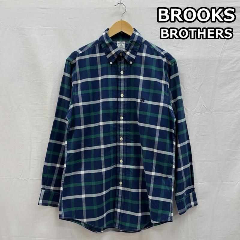 ブルックス ブラザーズ BROOKS BROTHERS シャツ、ブラウス 長袖 REGENT チェック柄 ボタンダウン シャツ M チェック メンズ USED 古着 中古 50151548