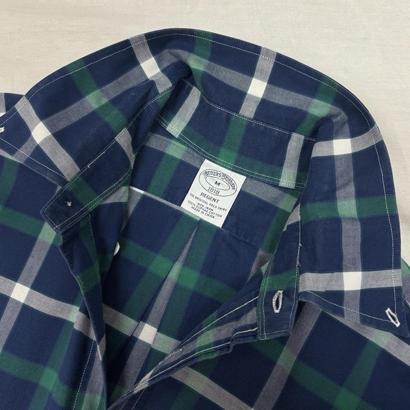 ブルックス ブラザーズ BROOKS BROTHERS シャツ、ブラウス 長袖 REGENT チェック柄 ボタンダウン シャツ M チェック メンズ USED 古着 中古 50151548