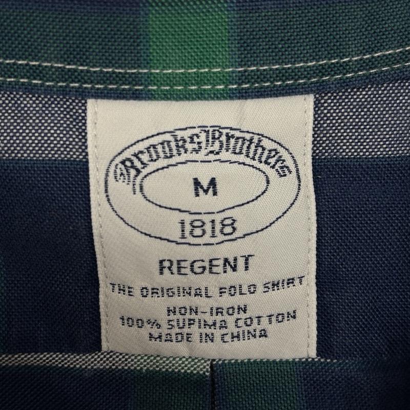 ブルックス ブラザーズ BROOKS BROTHERS シャツ、ブラウス 長袖 REGENT チェック柄 ボタンダウン シャツ M チェック メンズ USED 古着 中古 50151548