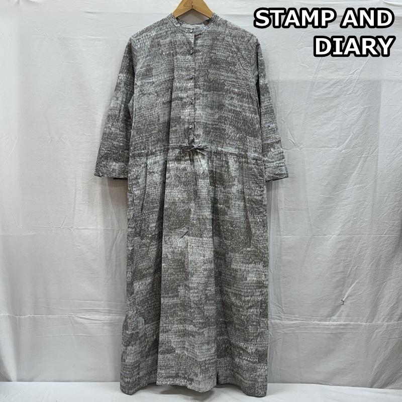 スタンプアンドダイアリー STAMP AND DIARY ワンピース ロングスカート 総柄 バンドカラー 長袖 スカート ワンピース SD94ES26 - 総柄 レディース USED 古着 中古 50151553