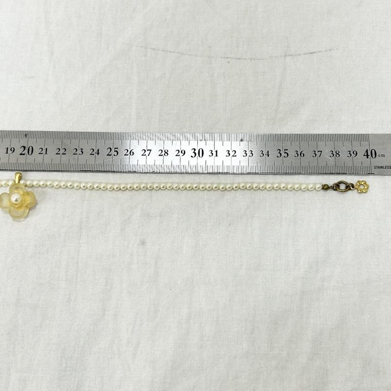 ケンゾー KENZO アクセサリー ネックレス、ペンダント フラワーモチーフ パールネックレス - 白 / ホワイト / white X 金 / ゴールド / gold color レディース USED 古着 中古 50151556
