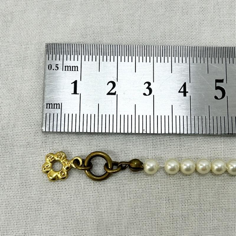 ケンゾー KENZO アクセサリー ネックレス、ペンダント フラワーモチーフ パールネックレス - 白 / ホワイト / white X 金 / ゴールド / gold color レディース USED 古着 中古 50151556