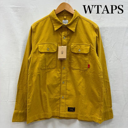 ダブルタップス WTAPS シャツ、ブラウス 長袖 14AW YOUTHFUL DAYS コットン ロングスリーブ フランネル シャツ 142LTDT-SHM04 M ワンポイント X ロゴ、文字 マスタード / マスタード / メンズ USED 古着 中古 50151591