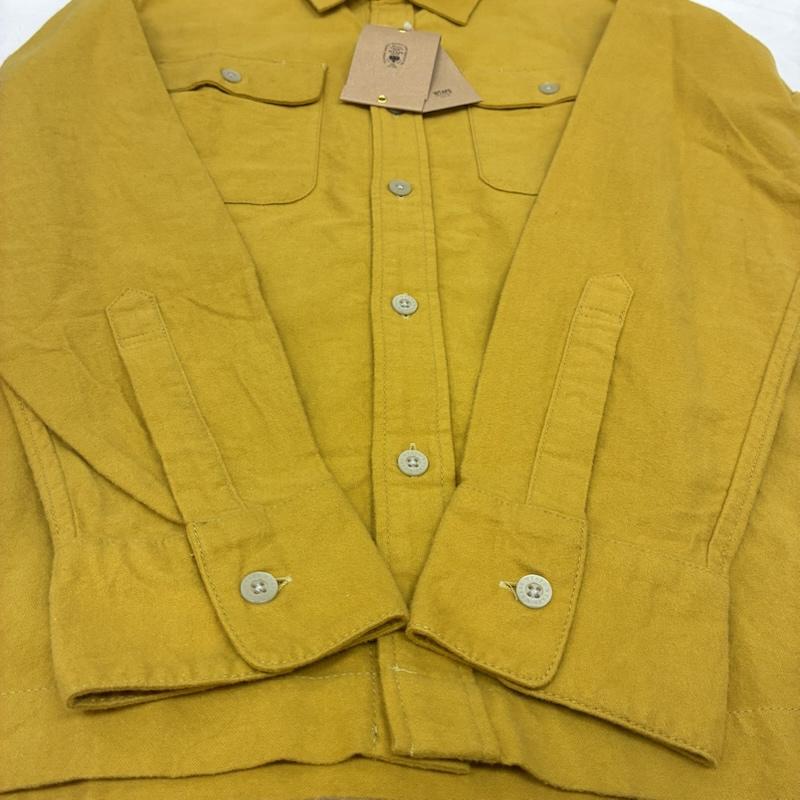 ダブルタップス WTAPS シャツ、ブラウス 長袖 14AW YOUTHFUL DAYS コットン ロングスリーブ フランネル シャツ 142LTDT-SHM04 M ワンポイント X ロゴ、文字 マスタード / マスタード / メンズ USED 古着 中古 50151591