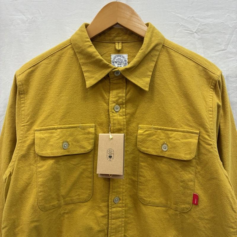 ダブルタップス WTAPS シャツ、ブラウス 長袖 14AW YOUTHFUL DAYS コットン ロングスリーブ フランネル シャツ 142LTDT-SHM04 M ワンポイント X ロゴ、文字 マスタード / マスタード / メンズ USED 古着 中古 50151591