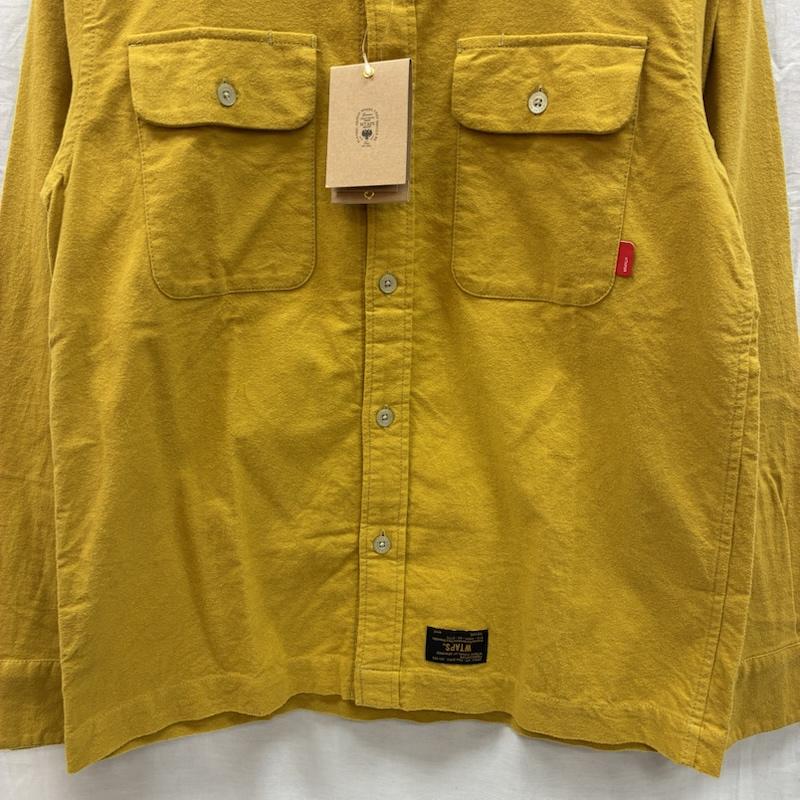 ダブルタップス WTAPS シャツ、ブラウス 長袖 14AW YOUTHFUL DAYS コットン ロングスリーブ フランネル シャツ 142LTDT-SHM04 M ワンポイント X ロゴ、文字 マスタード / マスタード / メンズ USED 古着 中古 50151591