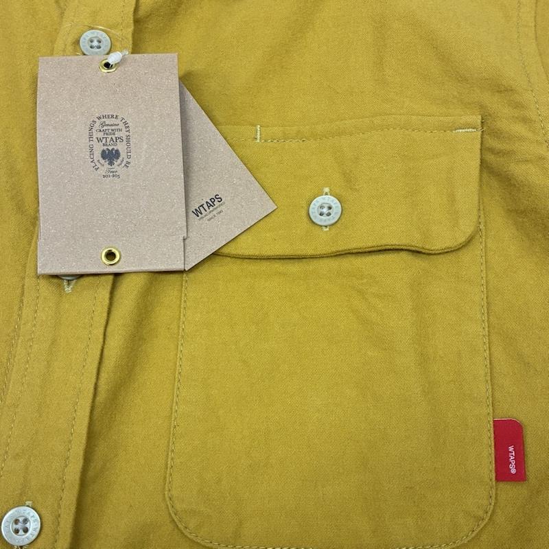 ダブルタップス WTAPS シャツ、ブラウス 長袖 14AW YOUTHFUL DAYS コットン ロングスリーブ フランネル シャツ 142LTDT-SHM04 M ワンポイント X ロゴ、文字 マスタード / マスタード / メンズ USED 古着 中古 50151591