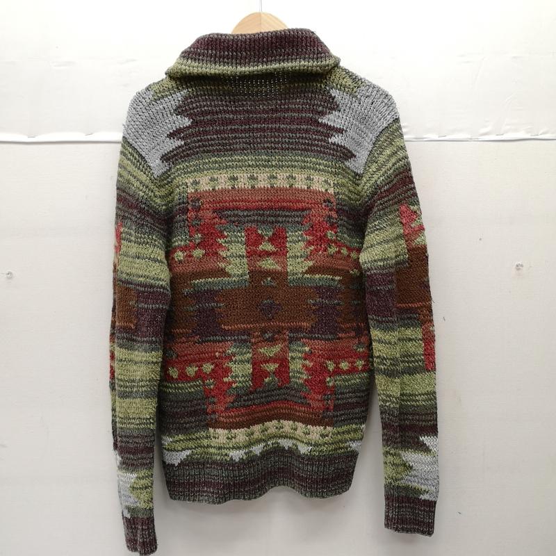 ポロラルフローレン POLO RALPH LAUREN ニット、セーター 長袖 90s ハンドニット ネイティブ柄 ショールカラー ニット メンズ USED 古着 中古 50151592