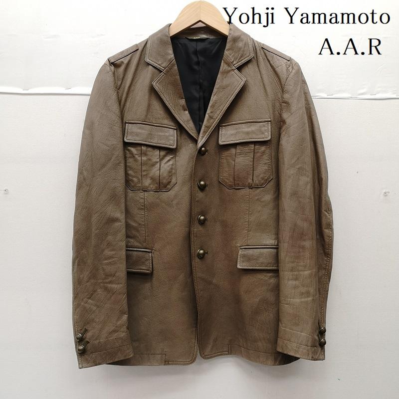 ヨウジヤマモト Yohji Yamamoto ジャケット、上着 ジャケット、ブレザー A.A.R レザー テーラード ジャケット 牛革 L 茶 / ブラウン / brown メンズ USED 古着 中古 50151596