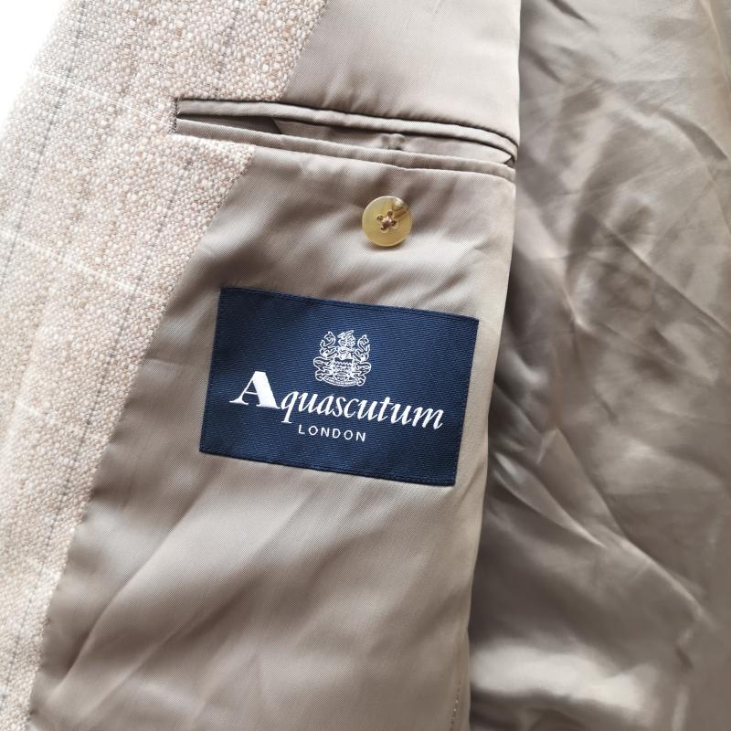 アクアスキュータム Aquascutum ジャケット、上着 ジャケット、ブレザー カシミヤ 100％ 2B シングル テーラード ジャケット BB5 L ベージュ / ベージュ / beige メンズ USED 古着 中古 50151600