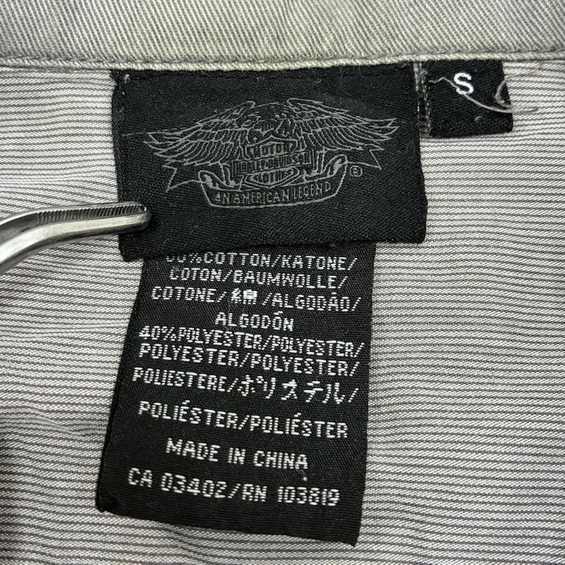ハーレーダビッドソン Harley-Davidson シャツ、ブラウス 半袖 00s スパイダーウェブ 蜘蛛の巣 スカル 髑髏 オープンカラー 開襟 ワークシャツ S ロゴ、文字 灰 / グレー / gray メンズ USED 古着 中古 50151601