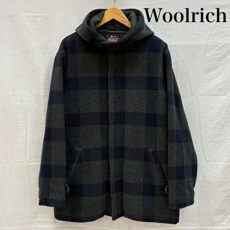 ウールリッチ WOOLRICH コート コート一般 80s 90s バッファローチェック フーデッド ウール ハーフコート M チェック メンズ USED 古着 中古 50151622