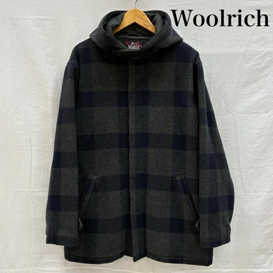 ウールリッチ WOOLRICH コート コート一般 80s 90s バッファローチェック フーデッド ウール ハーフコート M チェック メンズ USED 古着 中古 50151622