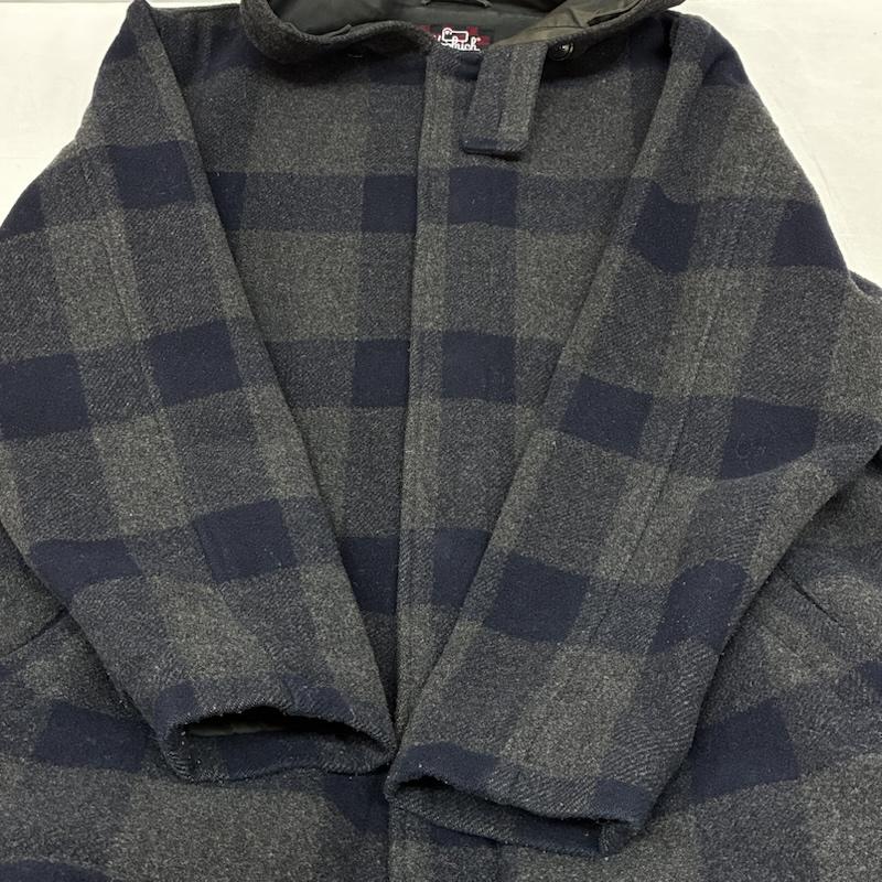 ウールリッチ WOOLRICH コート コート一般 80s 90s バッファローチェック フーデッド ウール ハーフコート M チェック メンズ USED 古着 中古 50151622