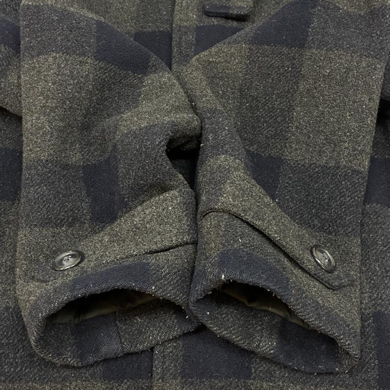 ウールリッチ WOOLRICH コート コート一般 80s 90s バッファローチェック フーデッド ウール ハーフコート M チェック メンズ USED 古着 中古 50151622