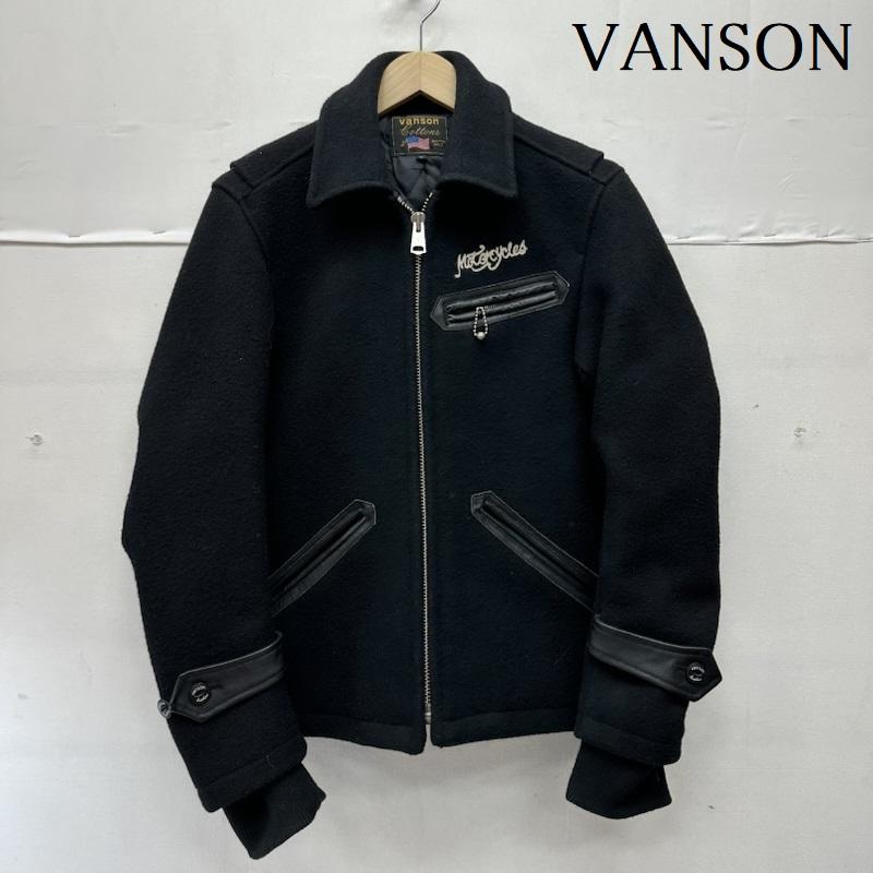 ヴァンソン VANSON ジャケット、上着 ライダース メルトン ウール ライダース ジャケット 78564E 41 M 黒 / ブラック / black メンズ USED 古着 中古 50151630