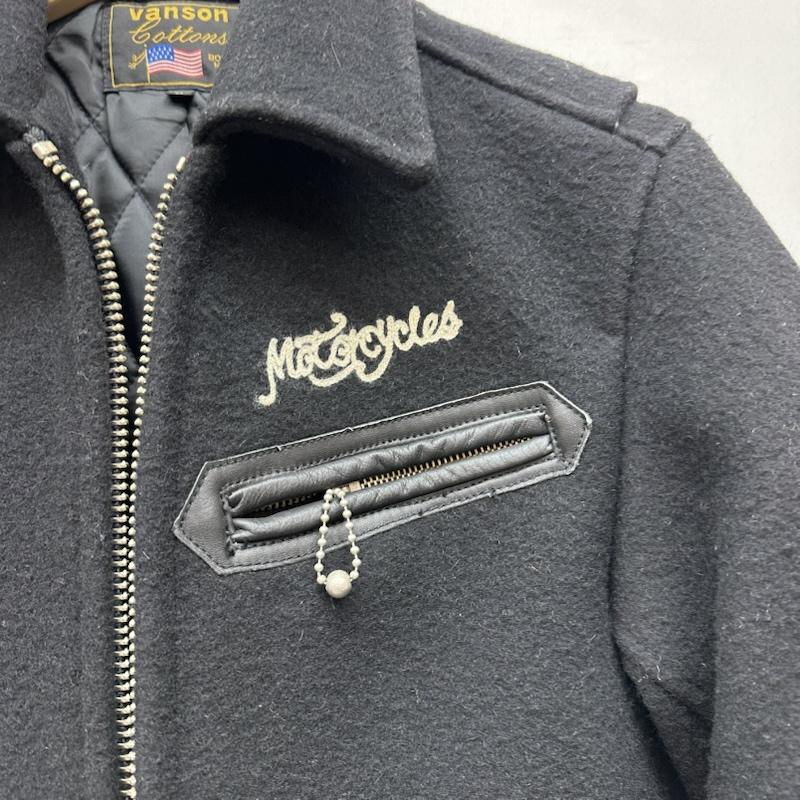ヴァンソン VANSON ジャケット、上着 ライダース メルトン ウール ライダース ジャケット 78564E 41 M 黒 / ブラック / black メンズ USED 古着 中古 50151630