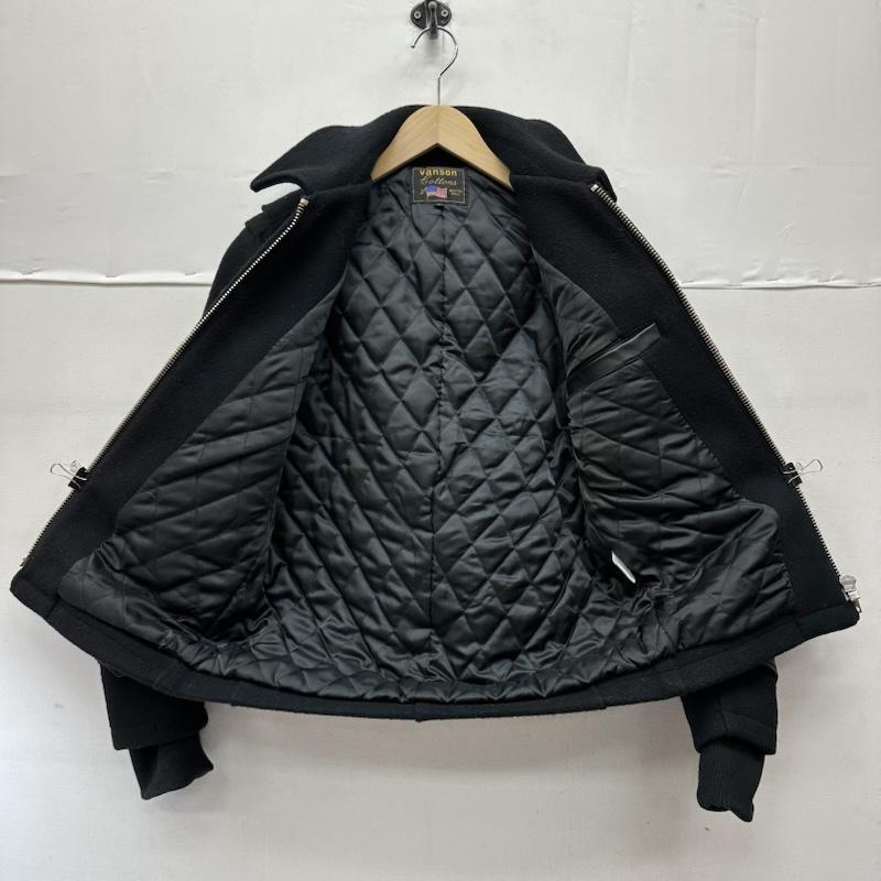 ヴァンソン VANSON ジャケット、上着 ライダース メルトン ウール ライダース ジャケット 78564E 41 M 黒 / ブラック / black メンズ USED 古着 中古 50151630