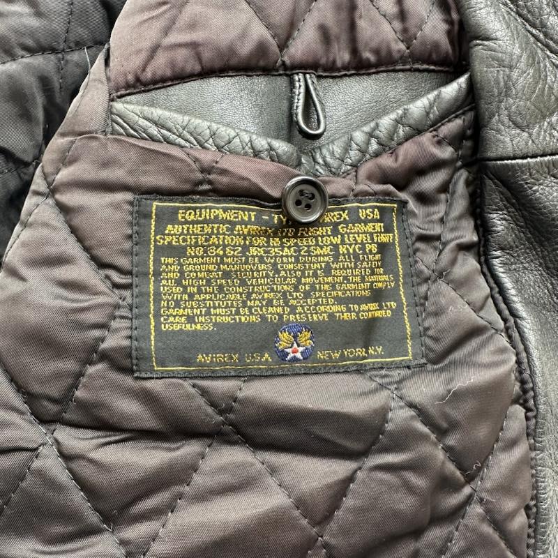 アヴィレックス AVIREX ジャケット、上着 ジャンパー、ブルゾン VARSITY JACKET バック アーチ ロゴ レザー ジャケット スタジャン S 黒 / ブラック / black メンズ USED 古着 中古 50151633