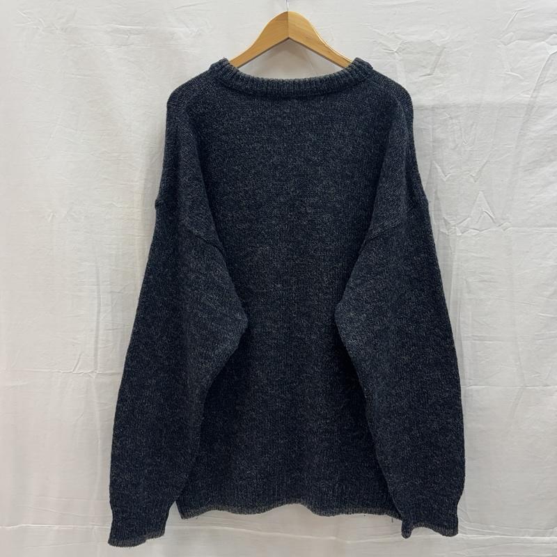 ウールリッチ WOOLRICH ニット、セーター 長袖 90s USA製 リブライン クルーネック ウール ニット セーター L 紺 / ネイビー / navy X 灰 / グレー / gray メンズ USED 古着 中古 50151645