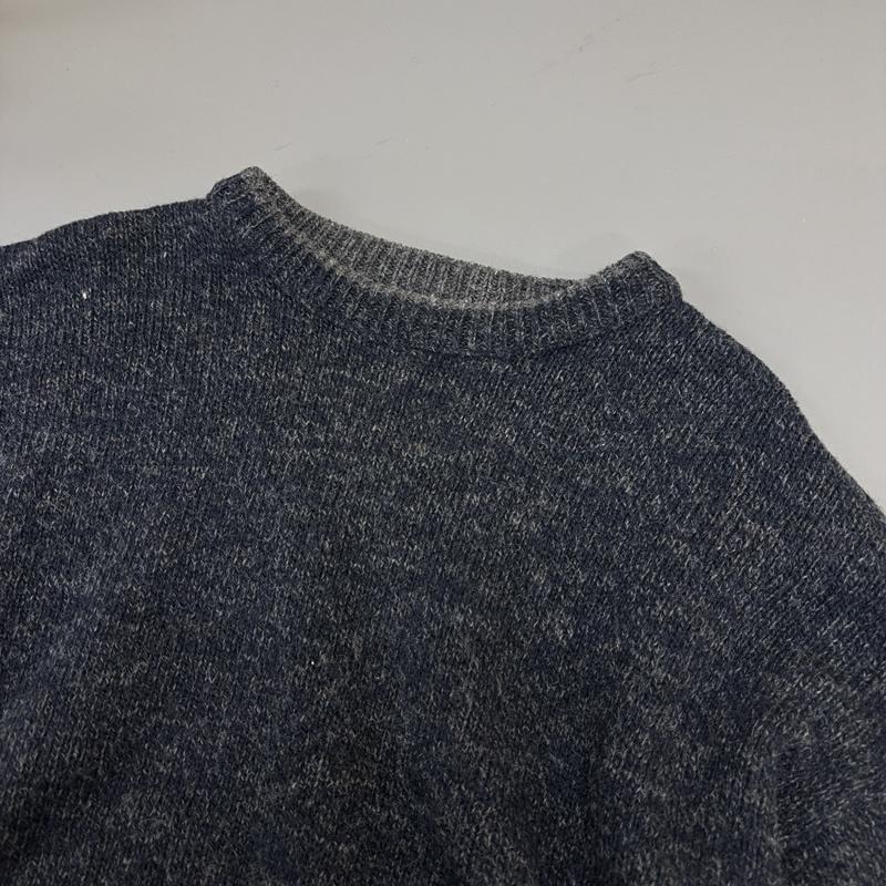 ウールリッチ WOOLRICH ニット、セーター 長袖 90s USA製 リブライン クルーネック ウール ニット セーター L 紺 / ネイビー / navy X 灰 / グレー / gray メンズ USED 古着 中古 50151645
