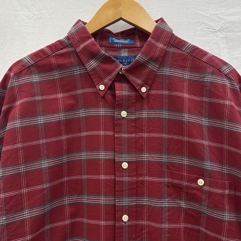 タウンクラフト TOWNCRAFT シャツ、ブラウス 長袖 90s ロングスリーブ ボタンダウン チェック シャツ ヴィンテージ XL チェック メンズ USED 古着 中古 50151659
