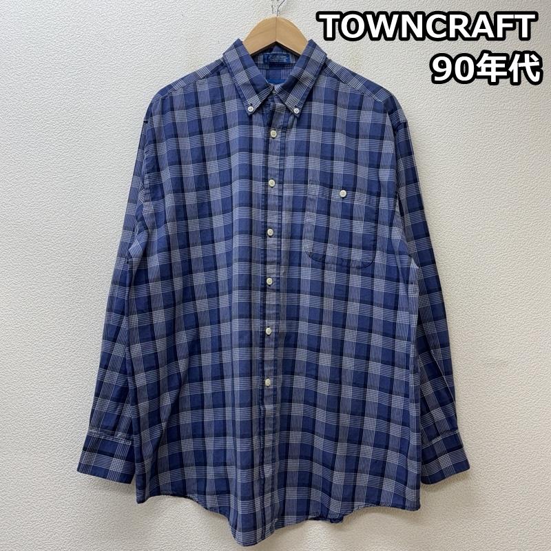 タウンクラフト TOWNCRAFT シャツ、ブラウス 長袖 90s ロングスリーブ ボタンダウン チェック シャツ ヴィンテージ L チェック メンズ USED 古着 中古 50151661