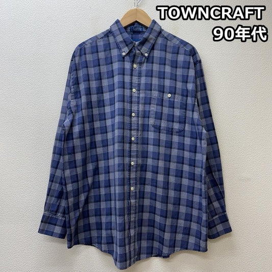 タウンクラフト TOWNCRAFT シャツ、ブラウス 長袖 90s ロングスリーブ ボタンダウン チェック シャツ ヴィンテージ L チェック メンズ USED 古着 中古 50151661