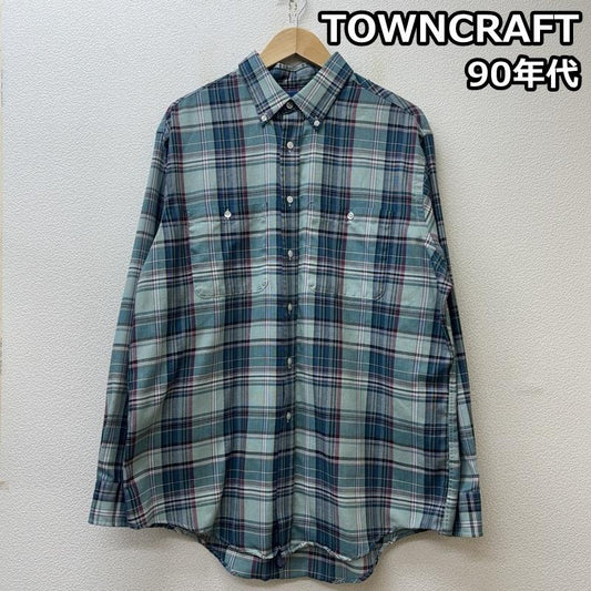 タウンクラフト TOWNCRAFT シャツ、ブラウス 長袖 90s ロングスリーブ ボタンダウン チェック シャツ ヴィンテージ - チェック メンズ USED 古着 中古 50151662