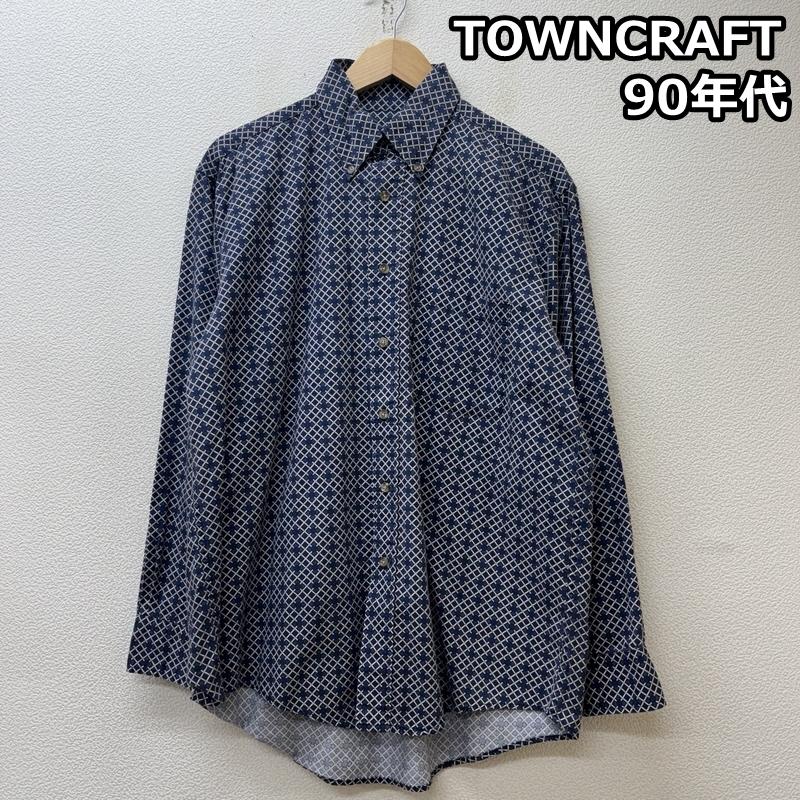 タウンクラフト TOWNCRAFT シャツ、ブラウス 長袖 90s ロングスリーブ ボタンダウン チェック ドット シャツ ヴィンテージ M チェック X ドット メンズ USED 古着 中古 50151663