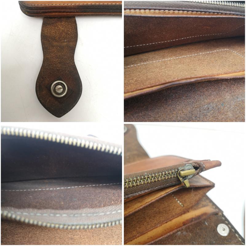 ファニー FUNNY 財布 長財布 カービング レザー コンチョ ロングウォレット 長財布 ウォレットコード - 茶 / ブラウン / brown メンズ USED 古着 中古 50151671