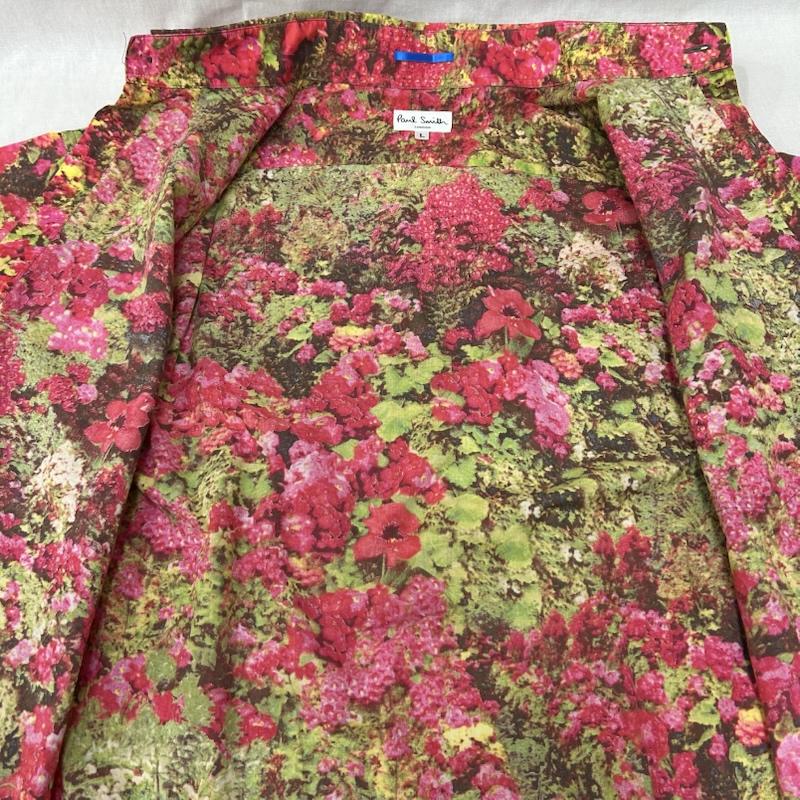 ポールスミス Paul Smith シャツ、ブラウス 長袖 総柄 花柄プリント フラワー ピンク系 443654 L 総柄 X 花柄 桃 / ピンク / pink X 緑 / グリーン / green メンズ USED 古着 中古 50151672