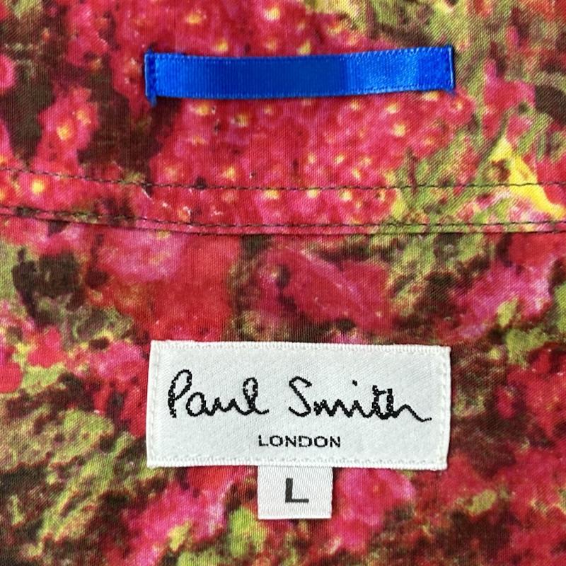 ポールスミス Paul Smith シャツ、ブラウス 長袖 総柄 花柄プリント フラワー ピンク系 443654 L 総柄 X 花柄 桃 / ピンク / pink X 緑 / グリーン / green メンズ USED 古着 中古 50151672