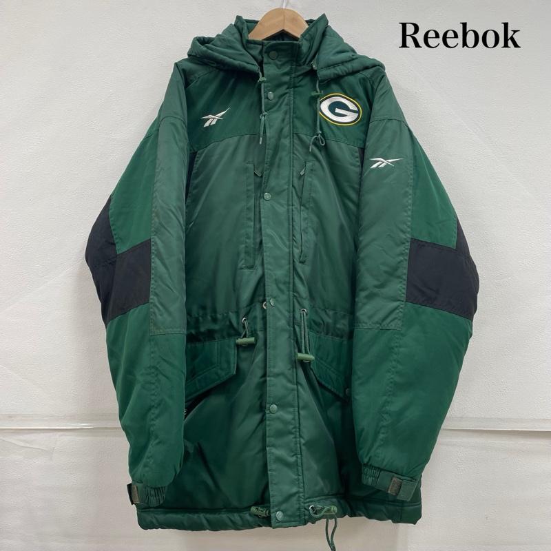 リーボック Reebok ジャケット、上着 ジャンパー、ブルゾン 中綿 ジップアップ フットボール コート NFL グリーンベイ パッカーズ ワッペン パッチ 韓国製 M ロゴ、文字 X 刺繍 緑 / グリーン / green X 黒 / ブラック / black メンズ USED 古着 中古 50151676