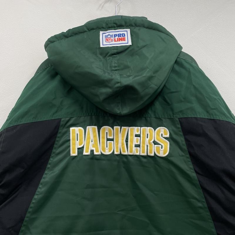 リーボック Reebok ジャケット、上着 ジャンパー、ブルゾン 中綿 ジップアップ フットボール コート NFL グリーンベイ パッカーズ ワッペン パッチ 韓国製 M ロゴ、文字 X 刺繍 緑 / グリーン / green X 黒 / ブラック / black メンズ USED 古着 中古 50151676