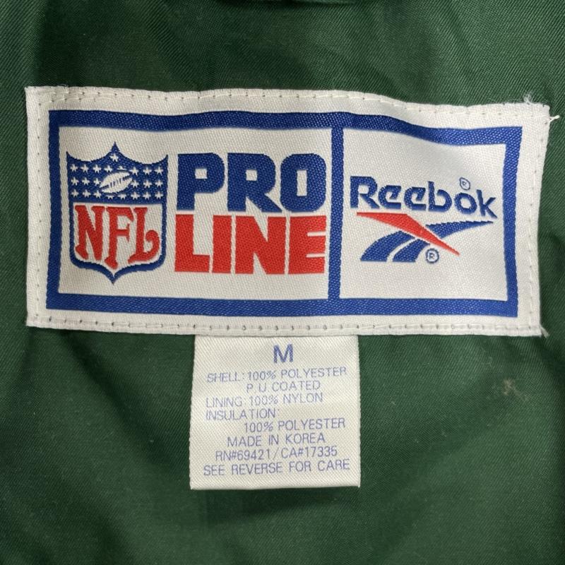 リーボック Reebok ジャケット、上着 ジャンパー、ブルゾン 中綿 ジップアップ フットボール コート NFL グリーンベイ パッカーズ ワッペン パッチ 韓国製 M ロゴ、文字 X 刺繍 緑 / グリーン / green X 黒 / ブラック / black メンズ USED 古着 中古 50151676