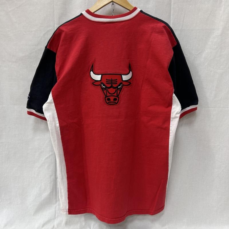 チャンピオン Champion Tシャツ 半袖 90s 青刺繍タグ後期 NBA シカゴブルズ VネックTシャツ シューティングシャツ ブラック レッド XLサイズ XL キャラクター X ロゴ、文字 黒 / ブラック / black X 赤 / レッド / red メンズ USED 古着 中古 50151680