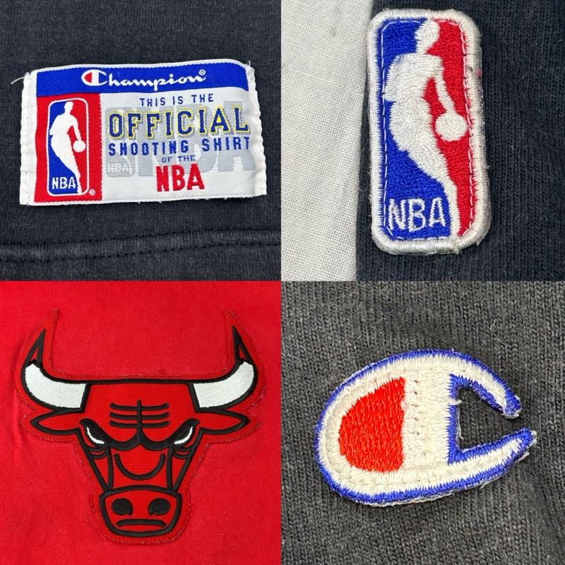 チャンピオン Champion Tシャツ 半袖 90s 青刺繍タグ後期 NBA シカゴブルズ VネックTシャツ シューティングシャツ ブラック レッド XLサイズ XL キャラクター X ロゴ、文字 黒 / ブラック / black X 赤 / レッド / red メンズ USED 古着 中古 50151680