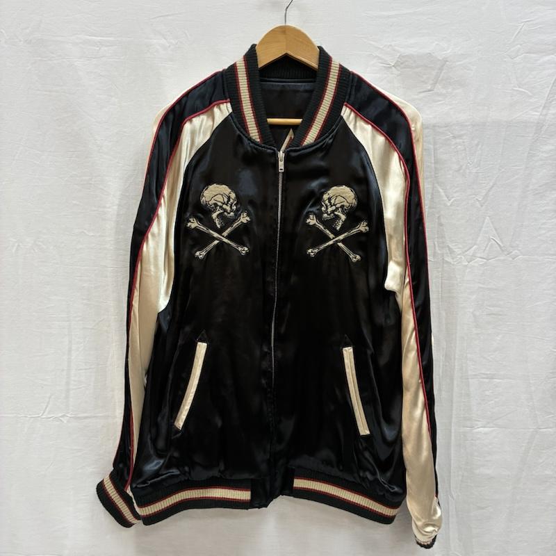 ヴァンソン VANSON ジャケット、上着 ジャンパー、ブルゾン リバーシブル スカジャン スカル フレイム ファイヤーパターン ワンスター L 刺繍 メンズ USED 古着 中古 50151685
