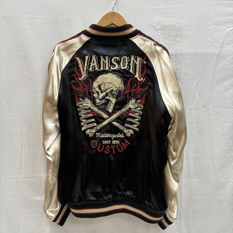 ヴァンソン VANSON ジャケット、上着 ジャンパー、ブルゾン リバーシブル スカジャン スカル フレイム ファイヤーパターン ワンスター L 刺繍 メンズ USED 古着 中古 50151685