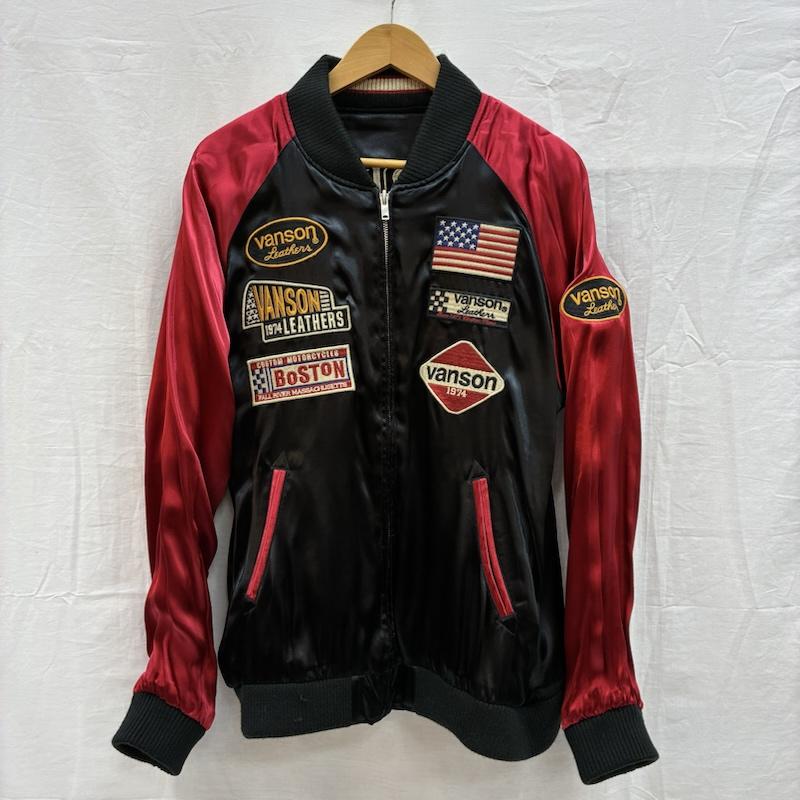 ヴァンソン VANSON ジャケット、上着 ジャンパー、ブルゾン リバーシブル スカジャン スカル フレイム ファイヤーパターン ワンスター L 刺繍 メンズ USED 古着 中古 50151685