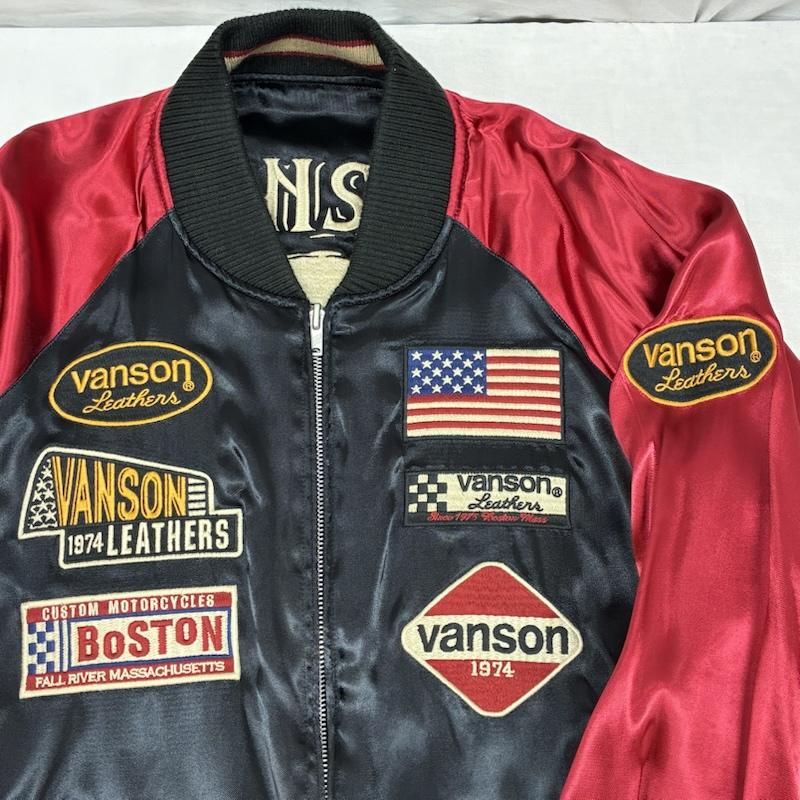 ヴァンソン VANSON ジャケット、上着 ジャンパー、ブルゾン リバーシブル スカジャン スカル フレイム ファイヤーパターン ワンスター L 刺繍 メンズ USED 古着 中古 50151685