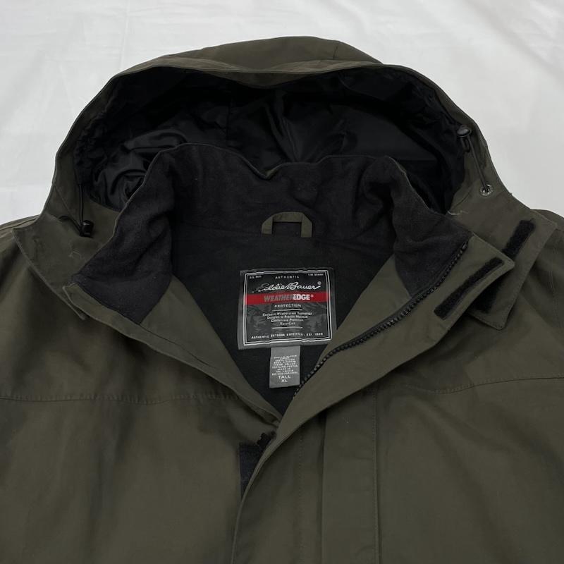 エディーバウアー Eddie Bauer ジャケット、上着 ジャンパー、ブルゾン パーカー ジャケット ジップアップ フード 防水 アウトドア ナイロン XL 無地 カーキ / カーキ / khaki メンズ USED 古着 中古 50151686