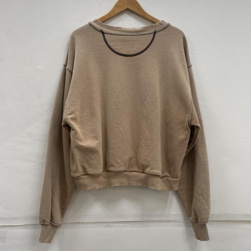 ラッセル RUSSELL トレーナー 長袖 PLUMA プルマ クルーネック スウェット トレーナー ステッチ ラグラン L 無地 ベージュ / ベージュ / beige X 黒 / ブラック / black メンズ USED 古着 中古 50151693