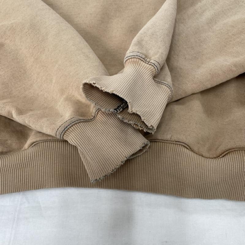 ラッセル RUSSELL トレーナー 長袖 PLUMA プルマ クルーネック スウェット トレーナー ステッチ ラグラン L 無地 ベージュ / ベージュ / beige X 黒 / ブラック / black メンズ USED 古着 中古 50151693