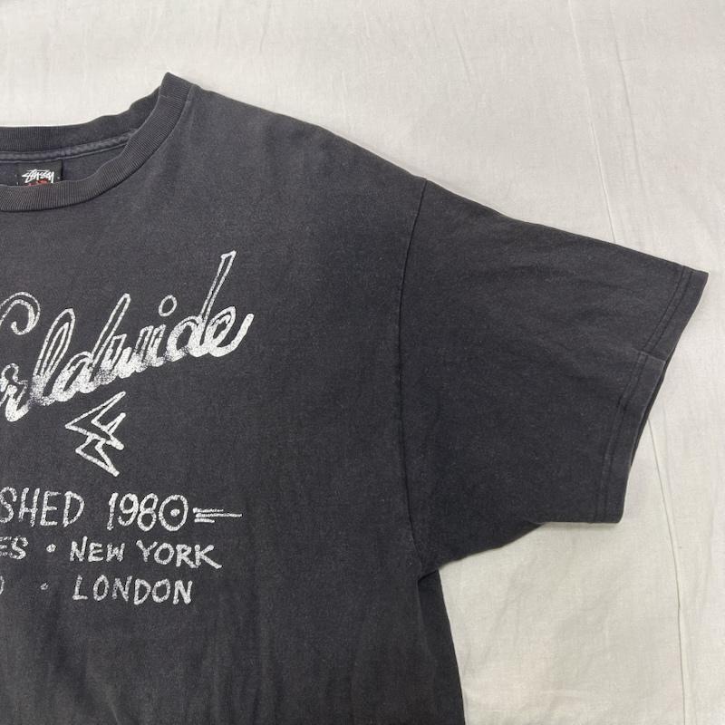 ステューシー STUSSY Tシャツ 半袖 00s WORLDTOURTEE プリントTシャツ ブラック XLサイズ XL プリント 黒 / ブラック / black メンズ USED 古着 中古 50151721