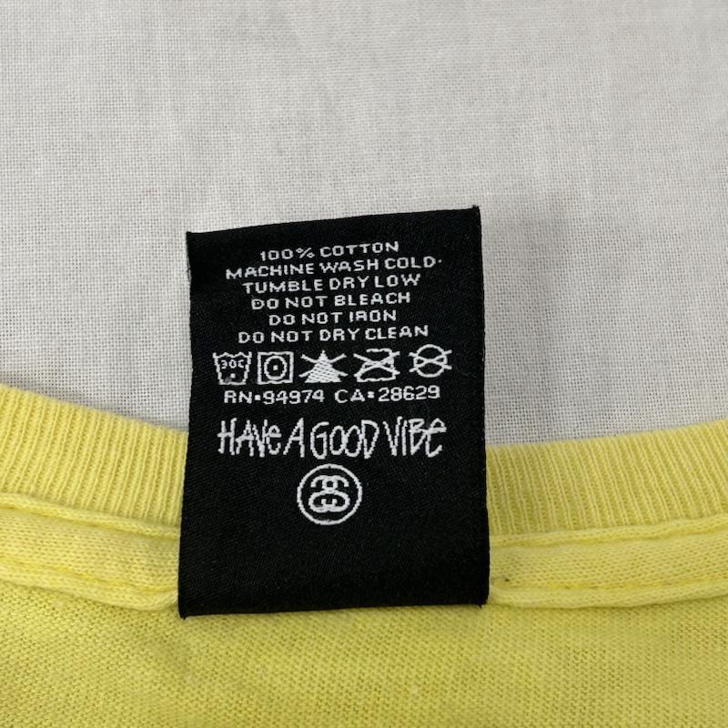 ステューシー STUSSY Tシャツ 半袖 ラスタライオン ライオンロゴ プリントTシャツ イエロー Lサイズ L プリント 黄 / イエロー / yellow メンズ USED 古着 中古 50151725