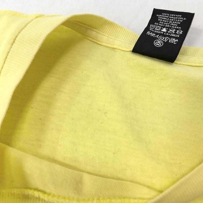 ステューシー STUSSY Tシャツ 半袖 ラスタライオン ライオンロゴ プリントTシャツ イエロー Lサイズ L プリント 黄 / イエロー / yellow メンズ USED 古着 中古 50151725