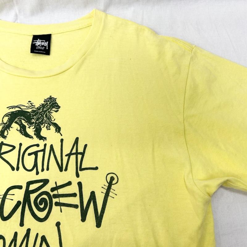 ステューシー STUSSY Tシャツ 半袖 ラスタライオン ライオンロゴ プリントTシャツ イエロー Lサイズ L プリント 黄 / イエロー / yellow メンズ USED 古着 中古 50151725