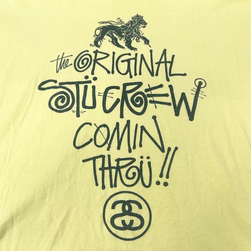ステューシー STUSSY Tシャツ 半袖 ラスタライオン ライオンロゴ プリントTシャツ イエロー Lサイズ L プリント 黄 / イエロー / yellow メンズ USED 古着 中古 50151725